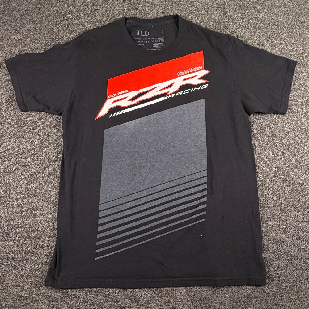 Troy Lee Designs T-Shirt Mens L Polaris RZR Racing Black Graphic EUC
